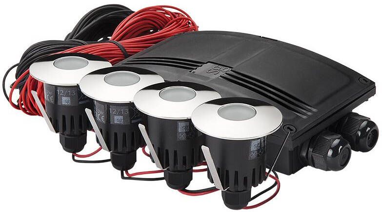 SG Lighting SG Luna LED grondspot set compleet 1W 3000K dimbaar chroom IP67