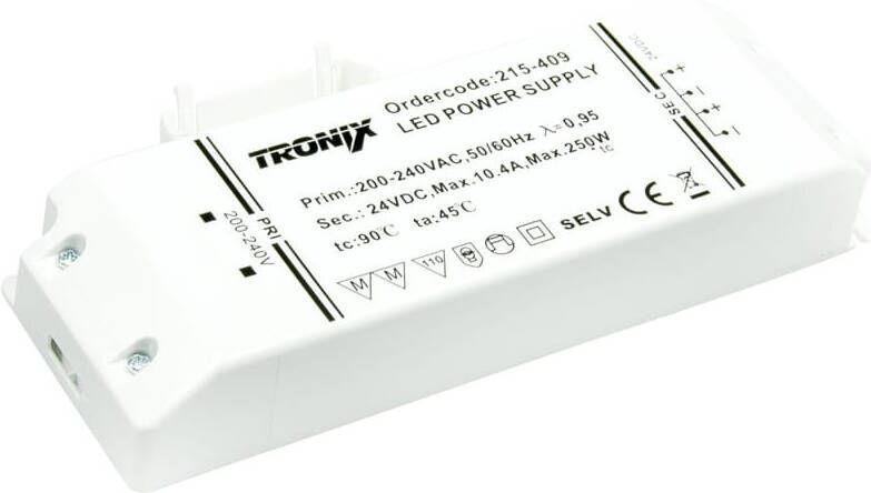 Tronix LED driver 24V 250W blokvoeding voor binnen IP20 niet dimbaar