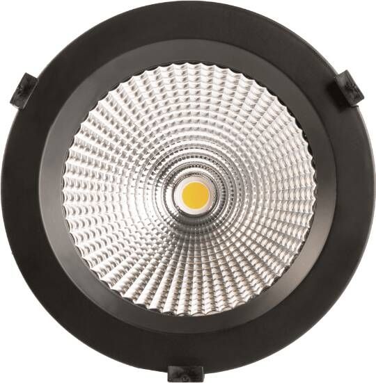 Tronix LED inbouwarmatuur breedstralend Reflector rond zwart Ø190mm 60° 3000K 10W 1120 lumen