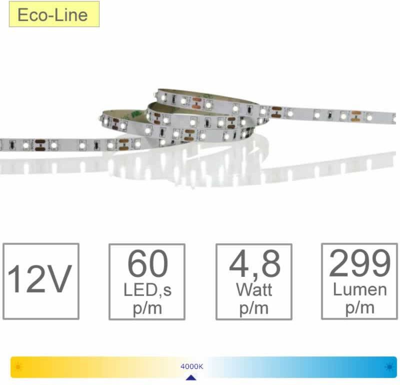 Tronix LED Strip wit 5M 4000K dimbaar witte strip 300 LED's 127-044