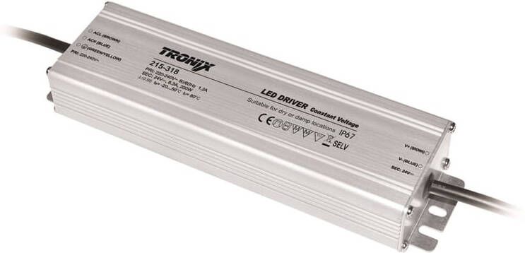 Tronix LED transformator 24VDC 200W IP67 215-318