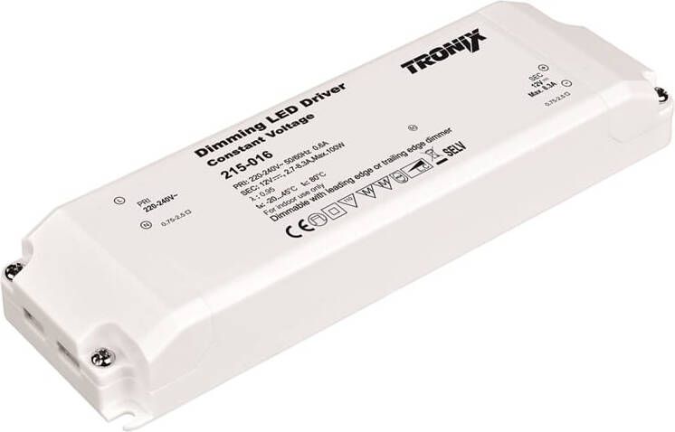 Tronix LED voeding 12V 100W dimbaar 215-016 voor het aansluiten van LEDstrip