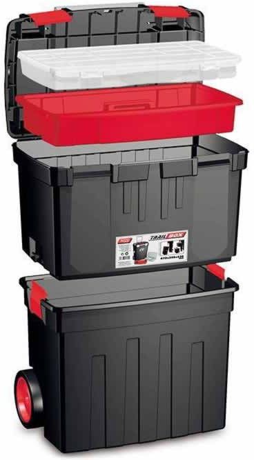 Tayg Gereedschapskoffer op wielen Kunststof 47 x 29 x 63 cm Met inlegbak en sorteerdoos
