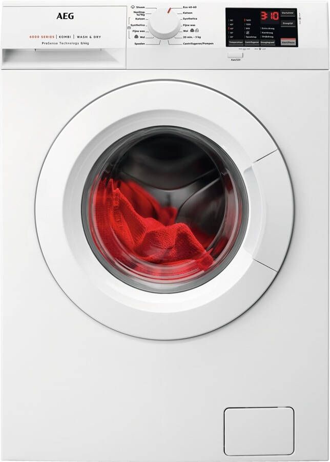 AEG L6WBN86JW 6000 serie ProSense Was-droogcombinatie 8 kg 1600 rpm