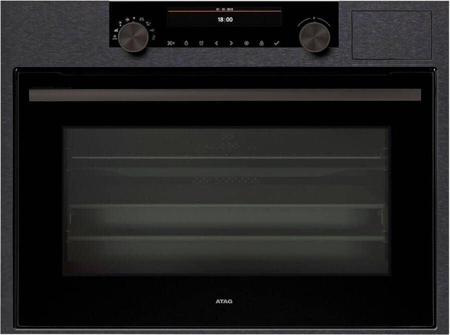 ATAG CS46121D Inbouw Combi Stoomoven met Groot Kleurendisplay Black Steel