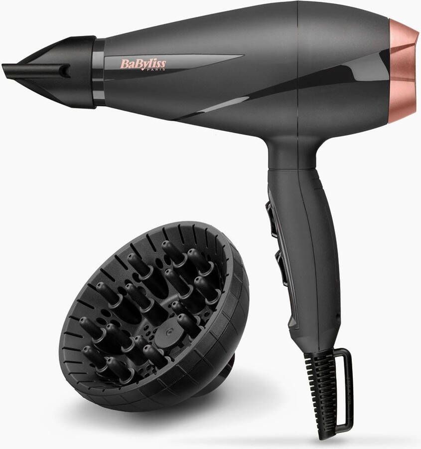 BaByliss Smooth Pro 2100 Föhn 6709DE Fohn met diffuser en blaasmond Haardroger Professionele AC-Motor 2100 Watt Coolshot