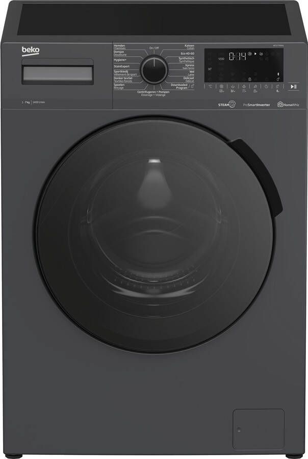 Beko WTV7740A1 Steamcure Wasmachine Antraciet Zwart