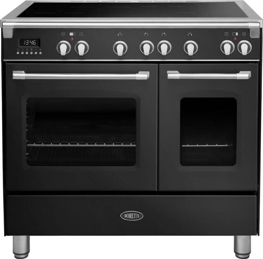 Boretti CFBI902ZW2 Inductiefornuis Toscana met Dubbele Oven 90 cm Zwart