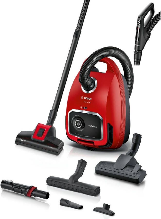 Bosch BGL6PET3 Serie 6 ProAnimal Stofzuiger met Zak Rood