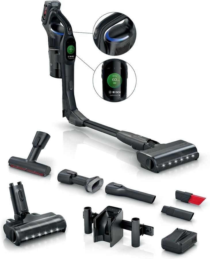 Bosch BXS1041BQC Unlimited 10 Steelstofzuiger zonder zak Zwart