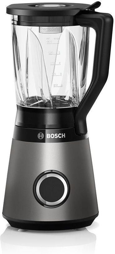 BOSCH Blender MMB6174S VitaPower 30.000 tpm thermosafe glazen pot (1 5 l) inclusief stamper en to-go fles (0 6 l
