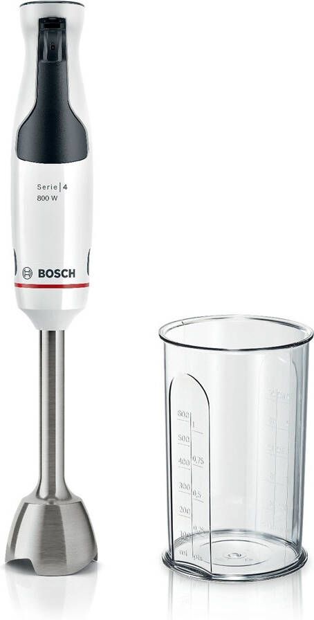 Bosch Staafmixer MSM4W410 ErgoMaster 800W motor 4 QuattroBlade-messen Snelheidshendel + turbo