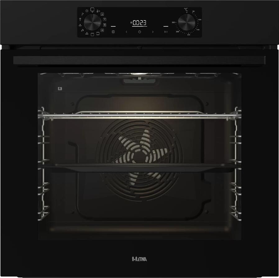 ETNA OP316MZ Inbouwoven Pizza oven (tot 300°C) Turbo Hetelucht Pyrolyse Matzwart 77 Liter Snel Voorverwarmen - Foto 1