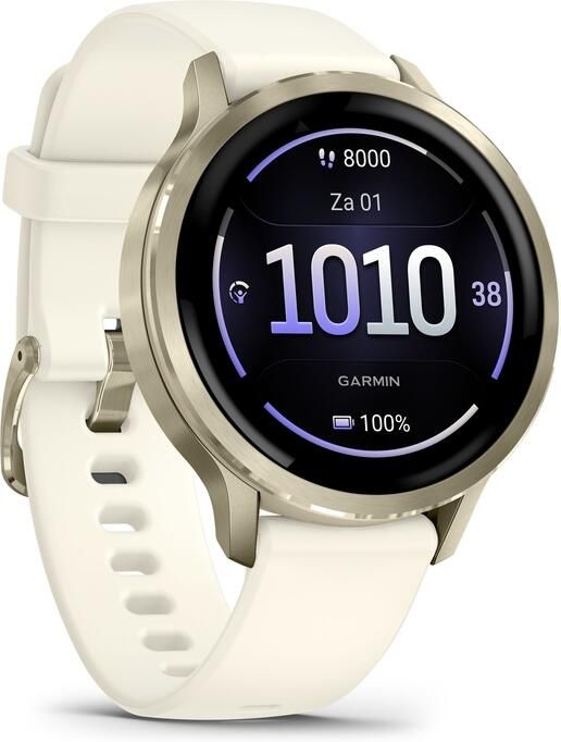 Garmin Venu 4 41 mm Lunar Gold met Bone siliconen bandje - Foto 2