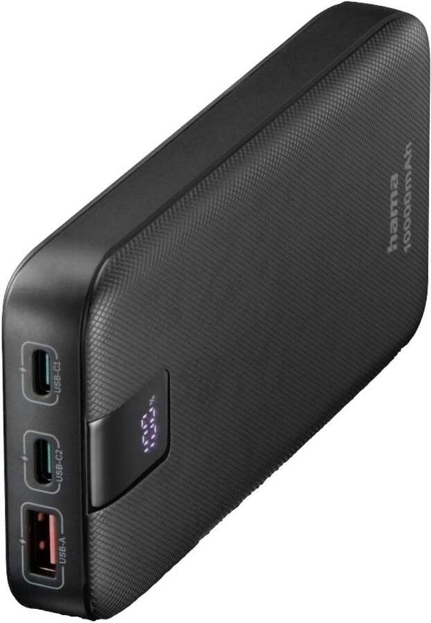 Hama PD 10 Power Pack 10000 mAh 3 Outputs 2x USB-C 1x USB-A Powerbank Grijs