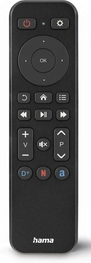 Hama Remote Control for TV + Netflix Prime Video Disney+ Buttons Programmable Afstandsbediening Zwart