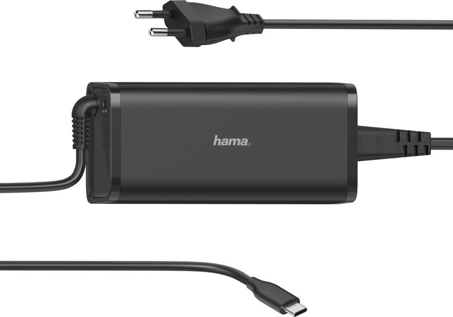 Hama UNIVERSELE USB-C-NOTEBOOK-NETADAPTER POWER DELIVERY (PD) 5-20V 100W Voeding Zwart