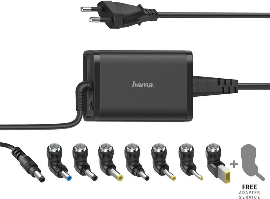 Hama UNIVERSELE NOTEBOOK-NETADAPTER 15-19V 45W Voeding Zwart