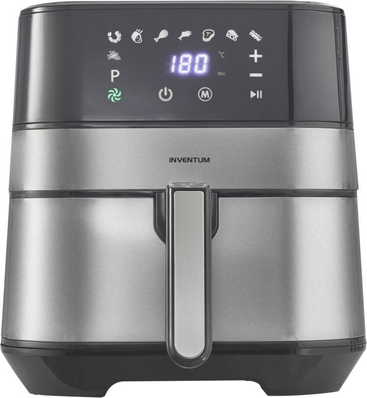 Inventum In GF500HLD Airfryer Hetelucht friteuse Beste Koop augustus 2023 5 liter 8 automatische programma's 80 tot 200°C 1700 watt Zwart RVS