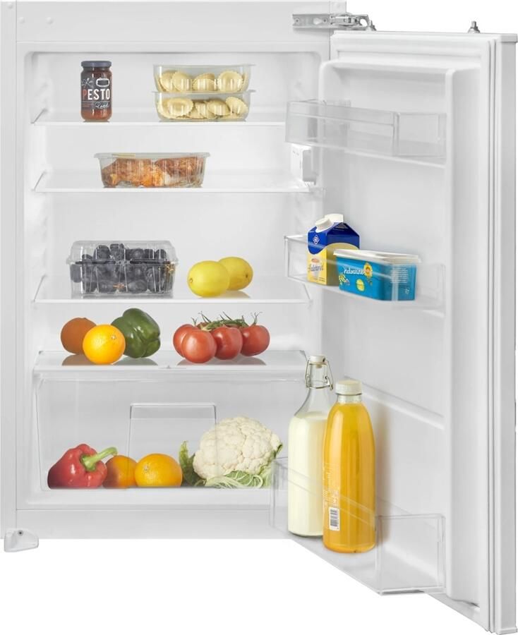 Inventum IKK0882D Inbouw koelkast Nis 88 cm 126 liter Superkoelen 4 plateaus Deur op deur Wit