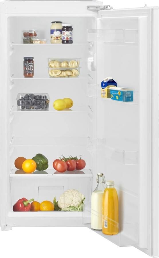 Inventum IKK1222D Inbouw koelkast Nis 122 cm 193 liter Superkoelen 5 plateaus Deur op deur Wit