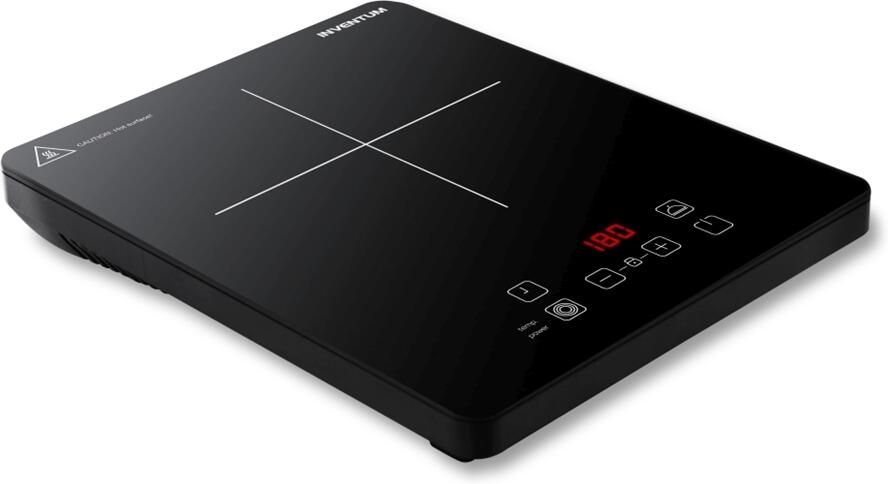 Inventum KI120T Inductie kookplaat 1 kookzone 2000 watt 10 standen Pan 15 tot 20 cm Timer Kinderslot Zwart