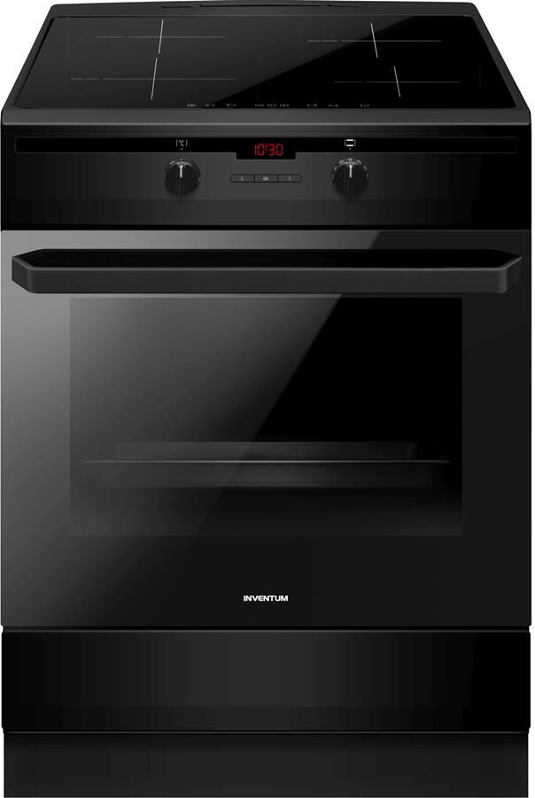 Inventum VFI6042ZWA Vrijstaand inductie fornuis Elektrische oven 4 kookzones 60 cm 65 liter Zwart