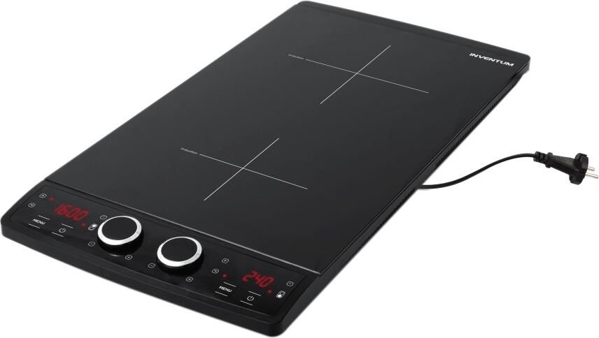 Inventum VKI3010ZWA Vrijstaande inductie kookplaat 2 kookzones 1-fase plug & play Zwart