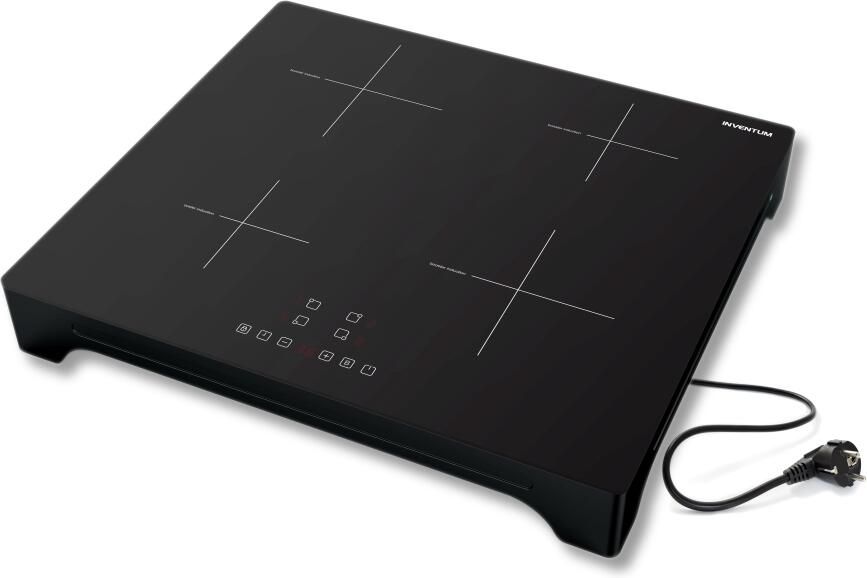 Inventum VKI6010ZWA Vrijstaande inductie kookplaat 4 kookzones 1-fase plug en play Zwart