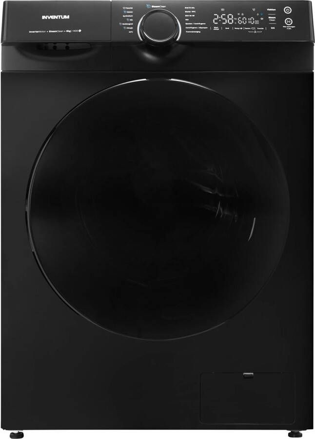 Inventum VWM8010B Wasmachine 8kg 14 programma's 1400 toeren Energieklasse A Steam Clean Zwart