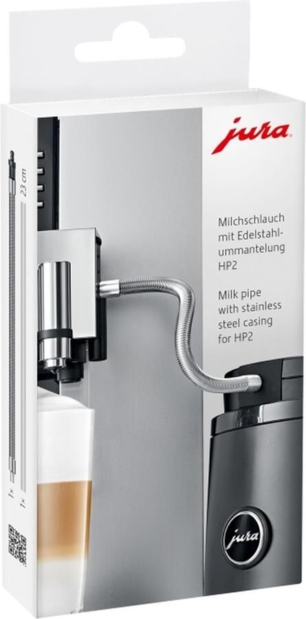 JURA Melkslang met RVS mantel HP2 Koffie accessoire Zilver