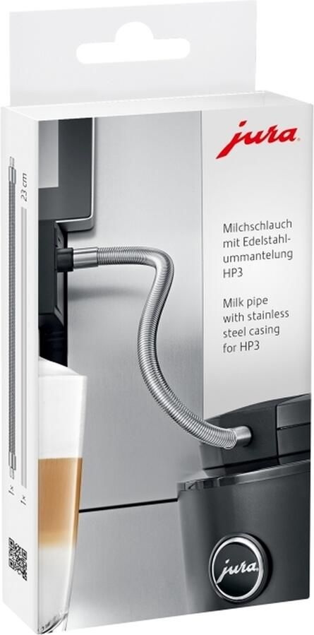 JURA Melkslang met RVS mantel HP3 Koffie accessoire Zilver