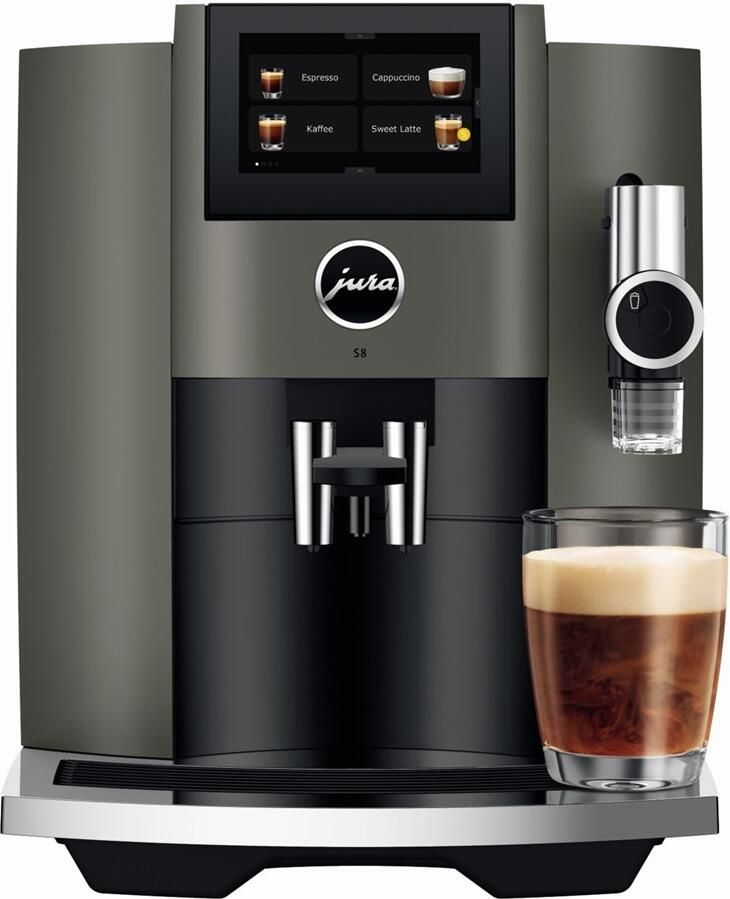 JURA S8 Dark Inox (EB) Model 2023 volautomaat espressomachine met automatische melkopschuimer [incl. gratis schoonmaakpakket twv 37 99 en gratis koffiebonen van LUDIQX Koffie] - Foto 4
