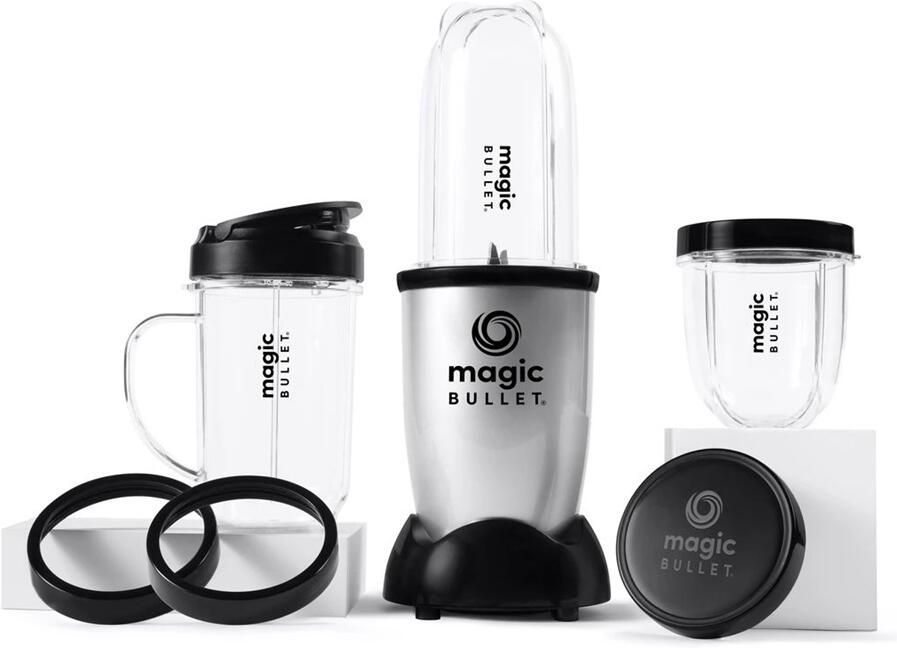 NutriBullet Magic Bullet Original Blender Incl. To Go Bekers met Digitaal Receptenboek Zilver - Foto 4