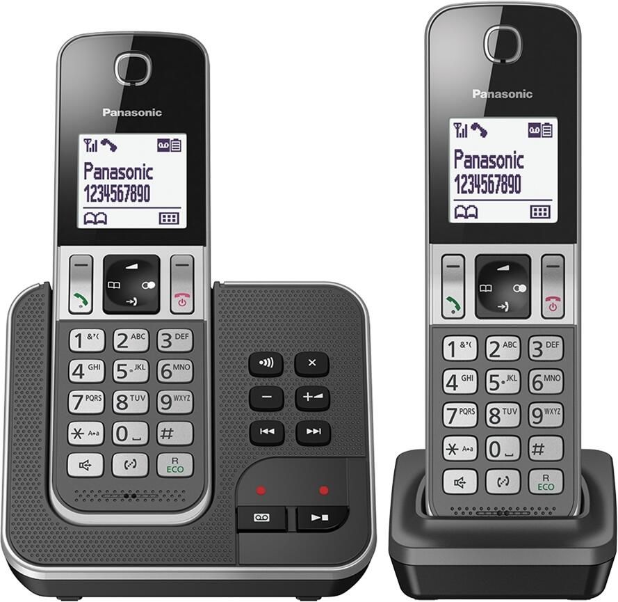 Panasonic KX-TGD322 DECT-Telefoon DUO-set met antwoordapparaat Zwart