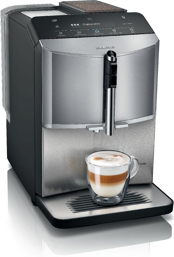 Siemens TF305E04 EQ300 Volautomatische Koffiemachine Metallic Diamant Titanium RVS