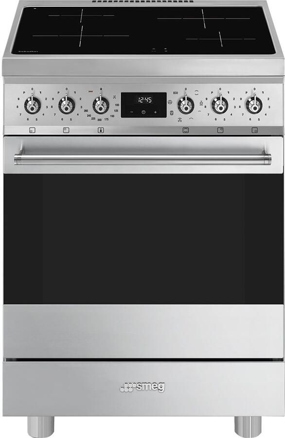 Smeg C6IMXM2 Classici Esthetisch Fornuis met Inductie Kookplaat 60 x 60 cm Zilvergrijs