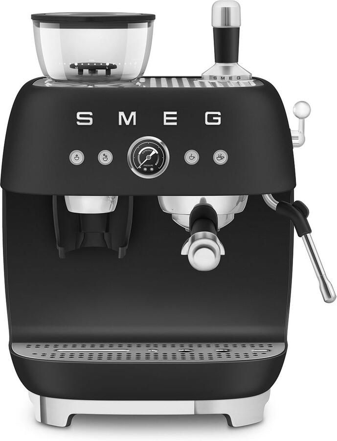 Smeg EGF03BLMEU Handmatige Espressomachine 50's Style Mat Zwart