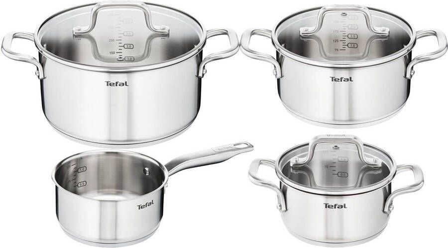 Tefal Virtuoso Pannenset 4-delig Kookpan Ø 16 20 24 cm + steelpan Ø 16 cm