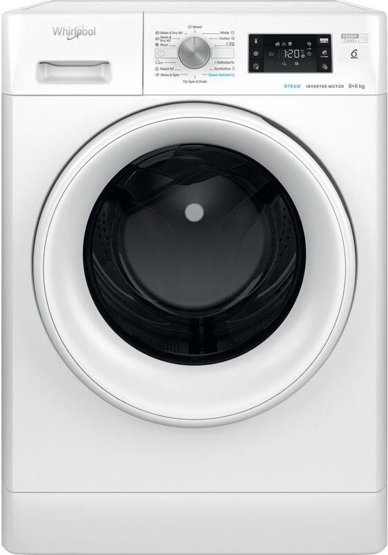 Whirlpool FFWDB 964489 WV EE Was-droogcombinatie Wit