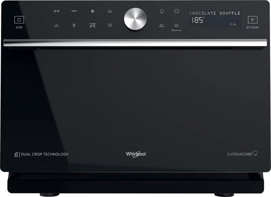 Whirlpool Supreme Chef MWSC 9133 SB Aanrecht Combinatiemagnetron 33 l 1000 W Draaiknop Touch Zwart Zilver