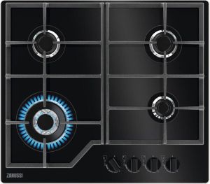 Zanussi ZGGN645K Gas inbouwkookplaat Zwart