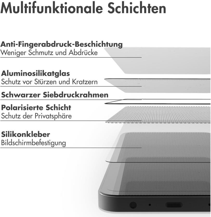 Accezz Gehard Glas Privacy Screenprotector iPhone 13 13 Pro 14 Smartphone screenprotector Transparant