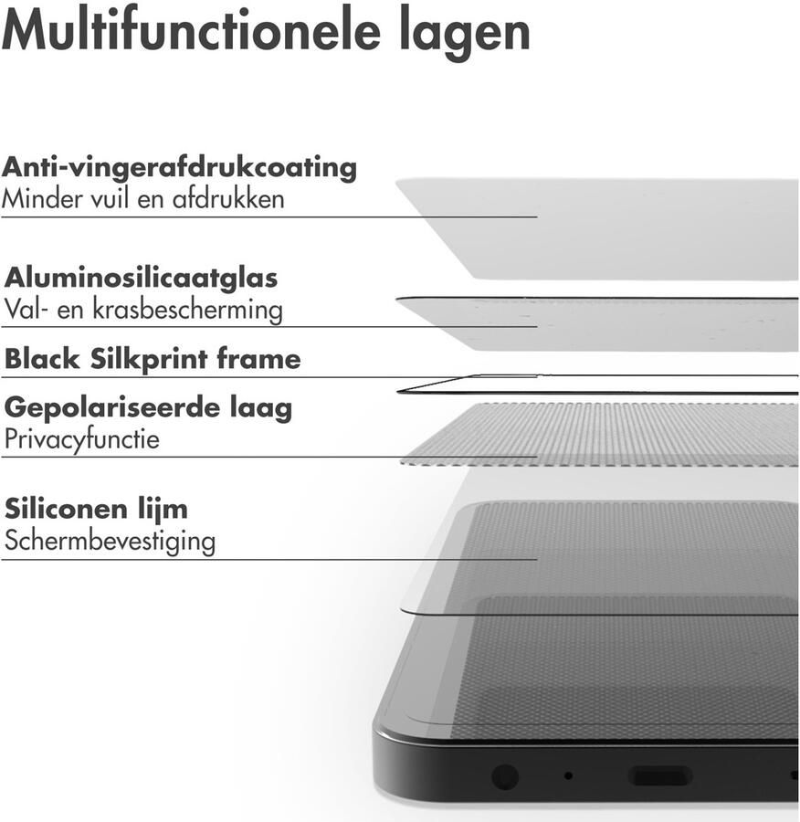 Accezz Gehard Glas Privacy Screenprotector iPhone 15 Pro Max Smartphone screenprotector Transparant