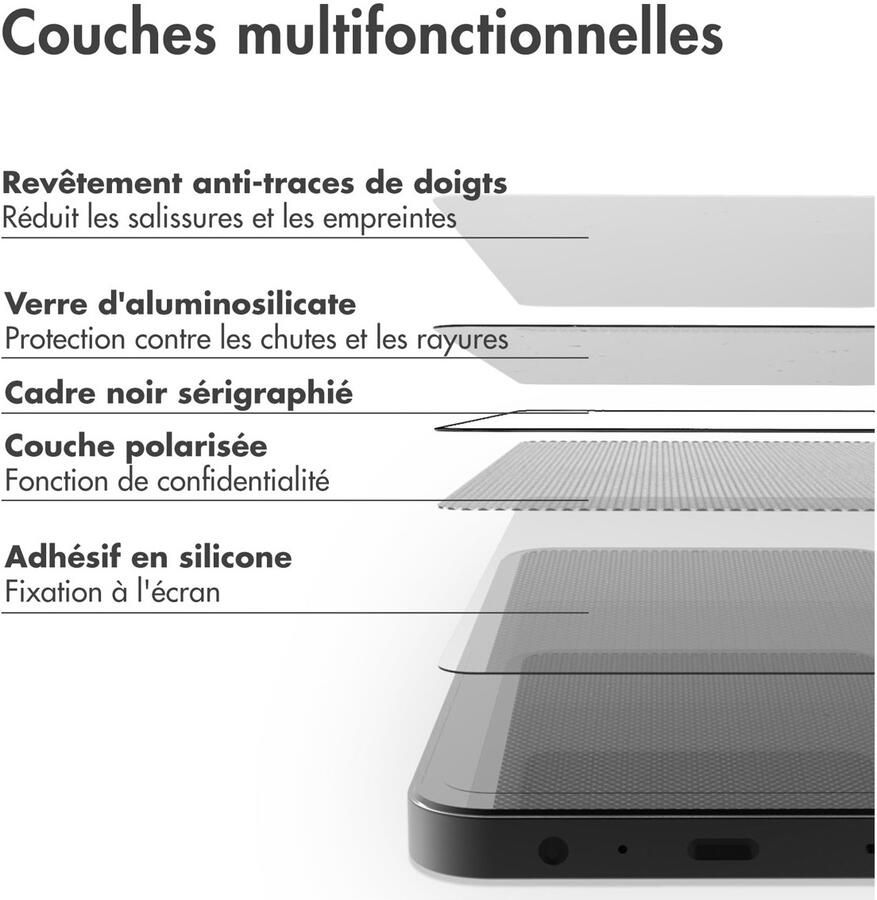 Accezz Gehard Glas Privacy Screenprotector Samsung Galaxy S22 S23 Smartphone screenprotector Transparant