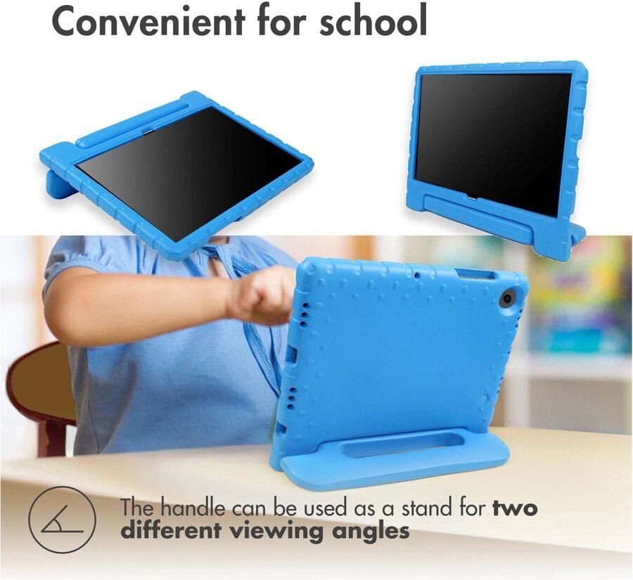 Accezz Kidsproof Backcover met handvat Samsung Galaxy Tab A9 Plus Tablethoesje Blauw