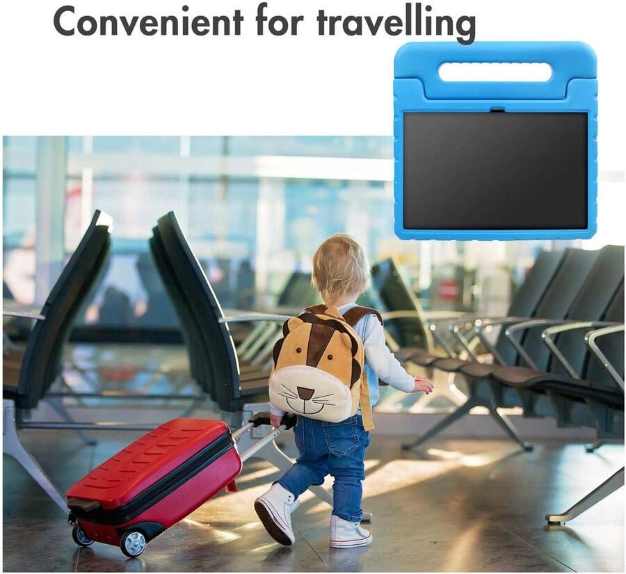 Accezz Kidsproof Backcover met handvat Samsung Galaxy Tab A9 Tablethoesje Blauw