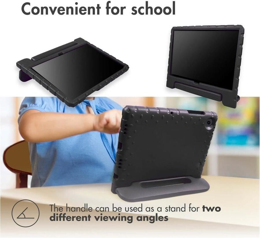 Accezz Kidsproof Backcover met handvat voor de Samsung Galaxy Tab A9 Plus Tablethoesje Zwart