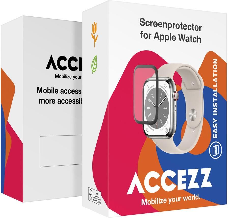 Accezz Screenprotector met applicator Apple Watch Series 10 42 mm Smartphone screenprotector Transparant