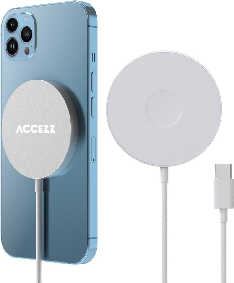 Accezz Wireless MagSafe Charger USB-C 1 meter Oplader Wit